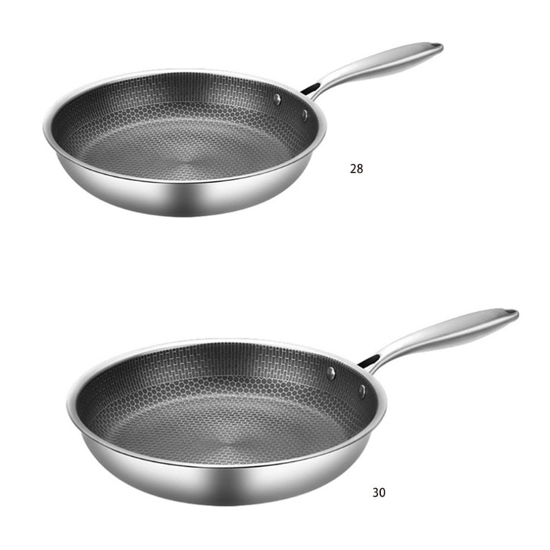 KitchenPro | Poêle à frire en acier inoxydable antiadhésive