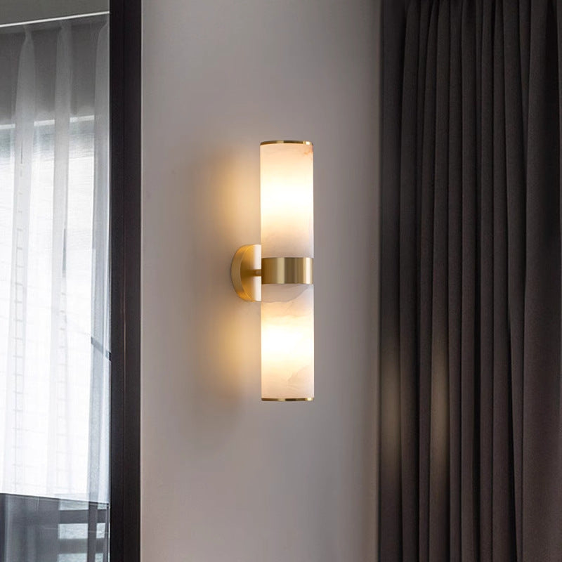 Moderne Alabaster- und Metall-Wandlampe – schwarz oder gold