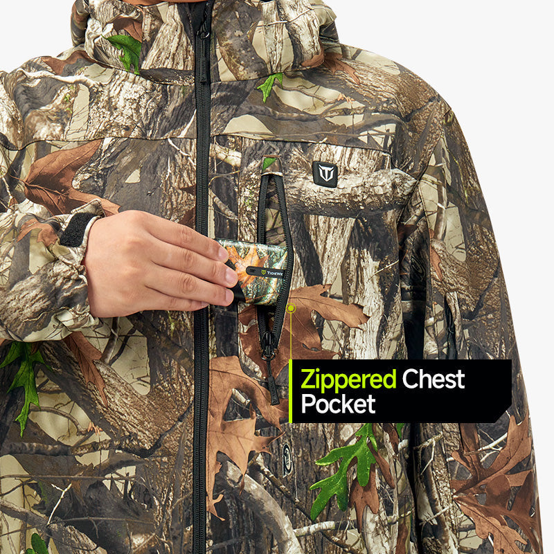 Men's Soft Shell Heated Jacket Coat with Detachable Hood Size S-XXXL