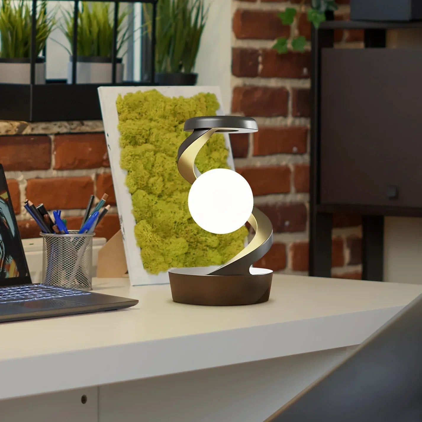 Lampe Spirale RadiantGlow – Lumière LED sans contact & Chargeur sans fil