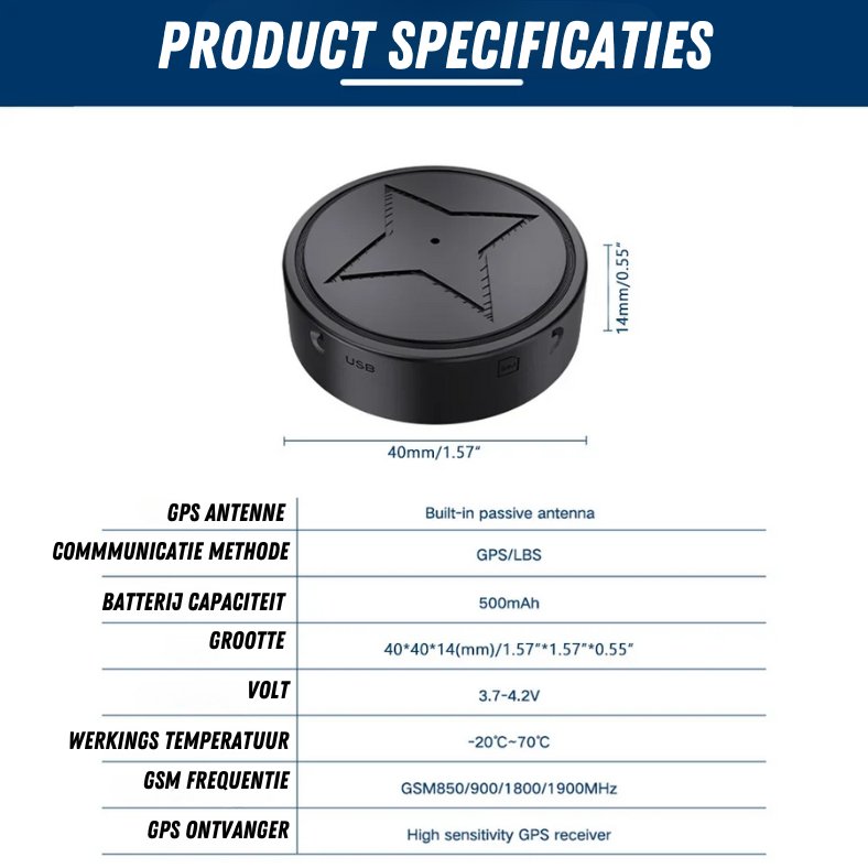 Magnetisk mini GPS-sporer for sanntidssporing