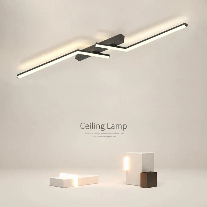 SleekGlow - ضوء سقفي مع مصباح خط LED