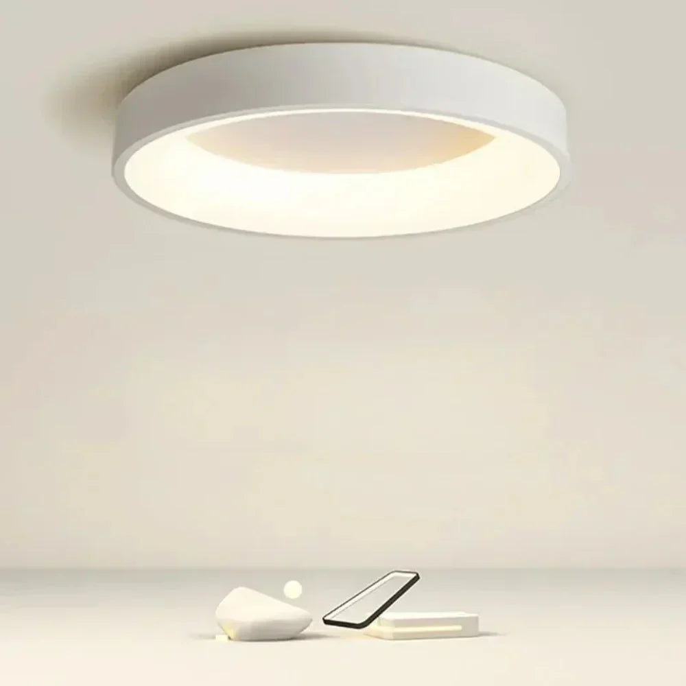 Nordische runde LED-Deckenleuchte mit Fernbedienung – modernes, minimalistisches Design