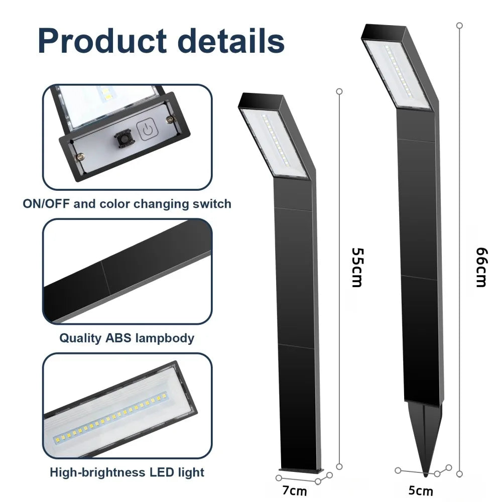 Lot de 1/4 de lampes solaires pour allée, lampes de jardin LED étanches pour pelouse et aménagement paysager
