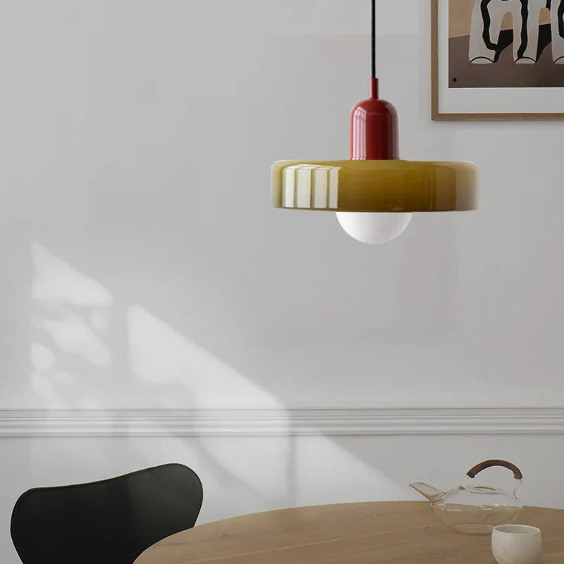 Nordic retro glazen kroonluchter licht – verstelbare hoogte moderne verlichtingsarmatuur voor eetkamer en woonkamer