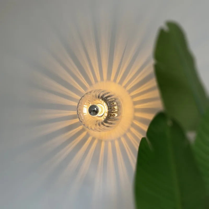 Nordic Retro Glas Wandleuchte – Elegante Wandleuchte für Schlafzimmer und Flur – Innenwandleuchten mit warmem Licht