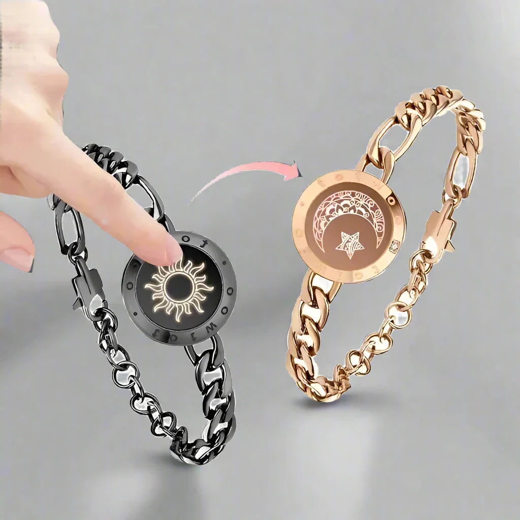 Bracelets d'amour totwoo Sun and Moon, bracelets tactiles à longue distance qui s'illuminent et vibrent pour couples, cadeaux