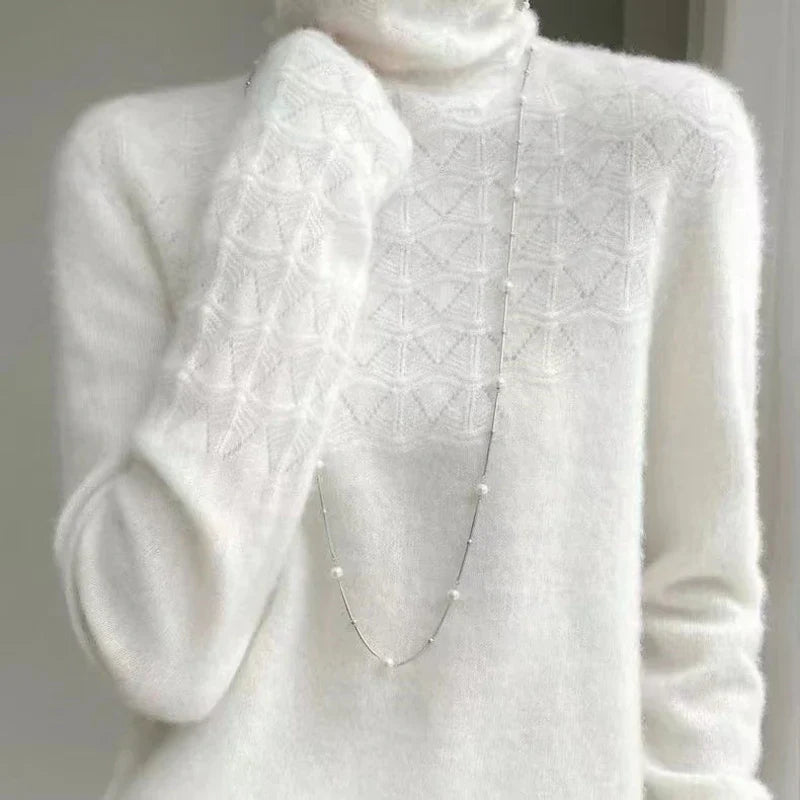 Pull à col roulé pour femmes en laine mérinos 100 %