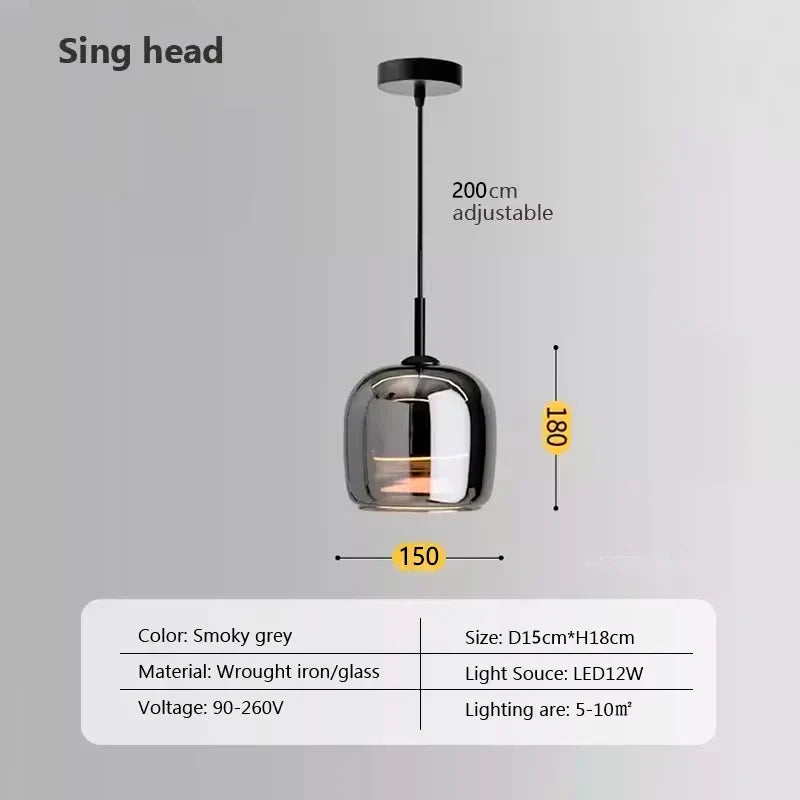 Nordic glazen LED hanglamp – moderne luxe kroonluchter