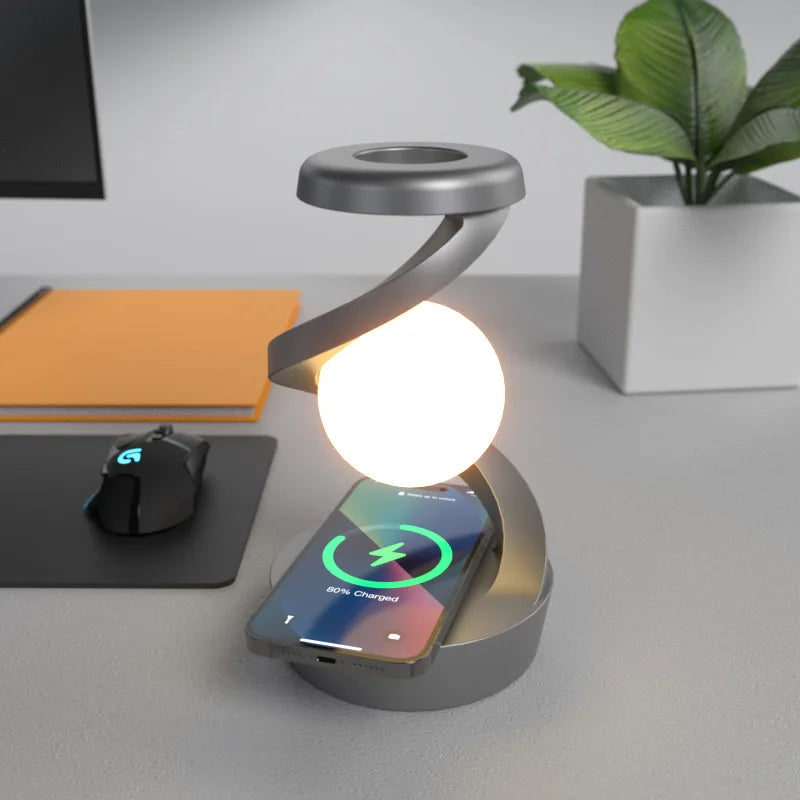 Lampe Spirale RadiantGlow – Lumière LED sans contact & Chargeur sans fil