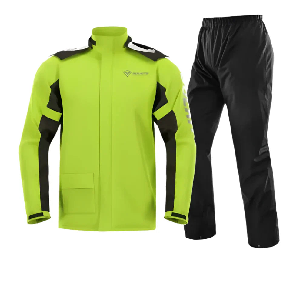 Motorcycle Raincoat Suit – Waterproof Jacket and Pants for Riders – Rainstorm Protection Breathable