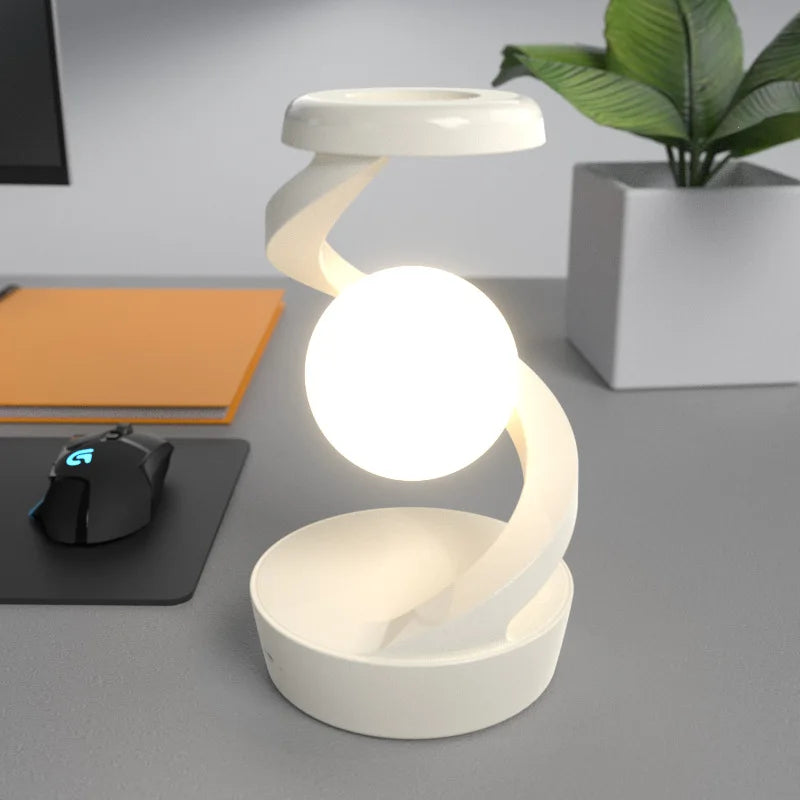 Lampe Spirale RadiantGlow – Lumière LED sans contact & Chargeur sans fil