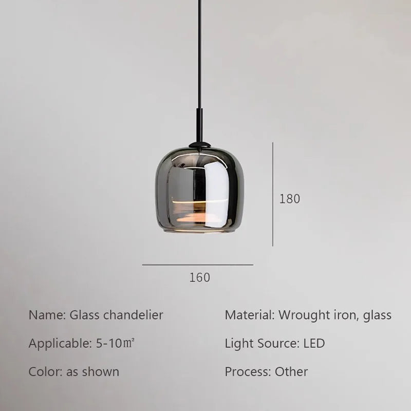 Nordic glazen LED hanglamp – moderne luxe kroonluchter