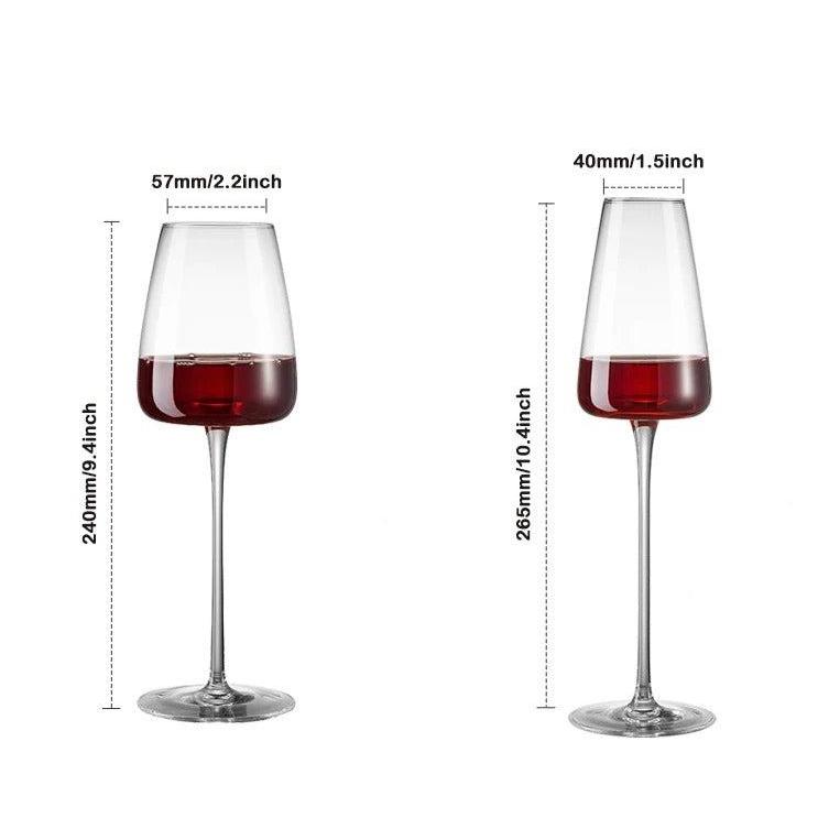 Sets mit 2, 4 & 6 handgefertigten Kristall-Wein- & Champagnergläsern - 4 Größen