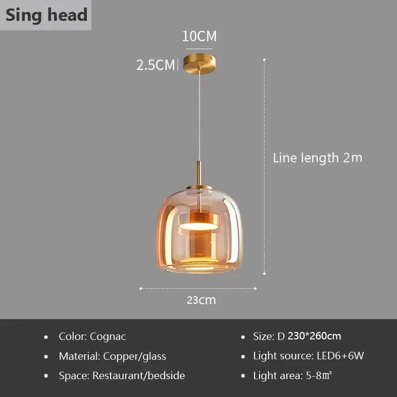Nordic glazen LED hanglamp – moderne luxe kroonluchter