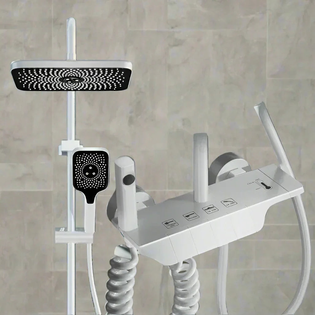 Ensemble de douche numérique AquaSense – 4 fonctions, haute pression, mitigeur en cuivre, contrôle thermostatique