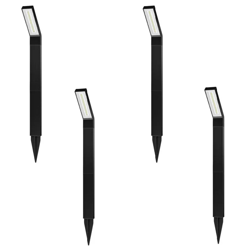 Lot de 1/4 de lampes solaires pour allée, lampes de jardin LED étanches pour pelouse et aménagement paysager
