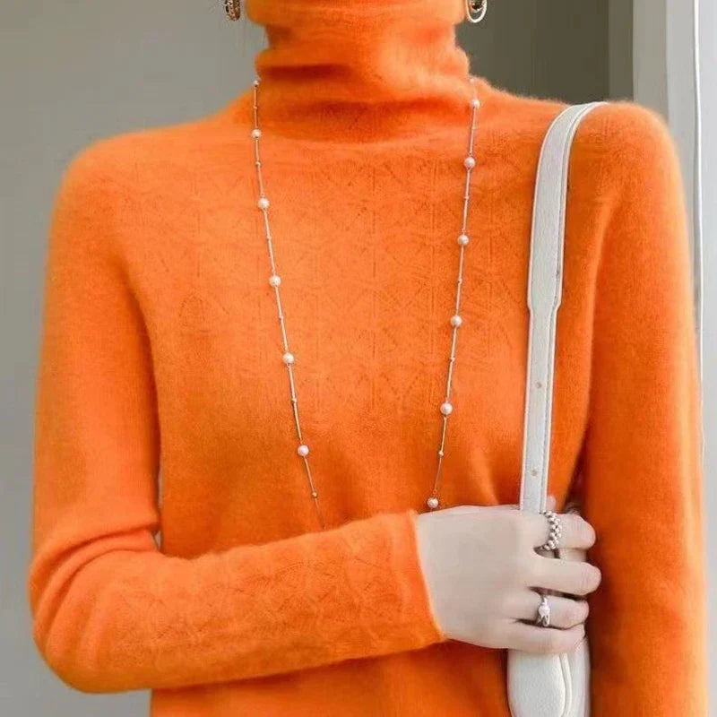 Pull à col roulé pour femmes en laine mérinos 100 %