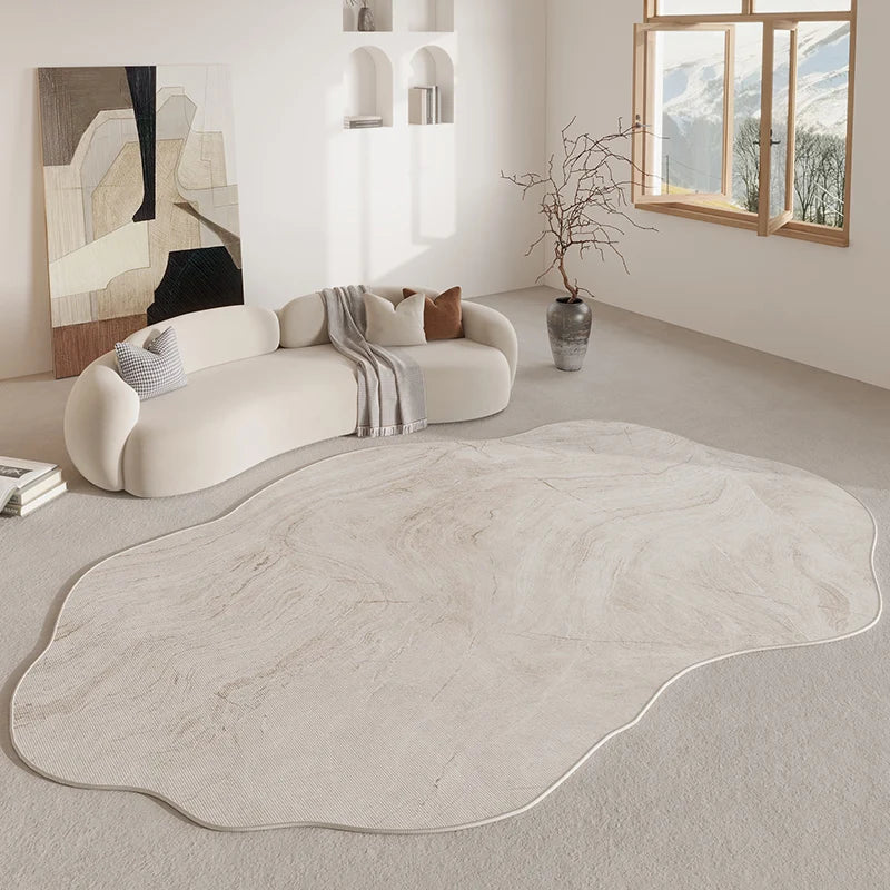 Beige abstrakt kremfarget stilteppe