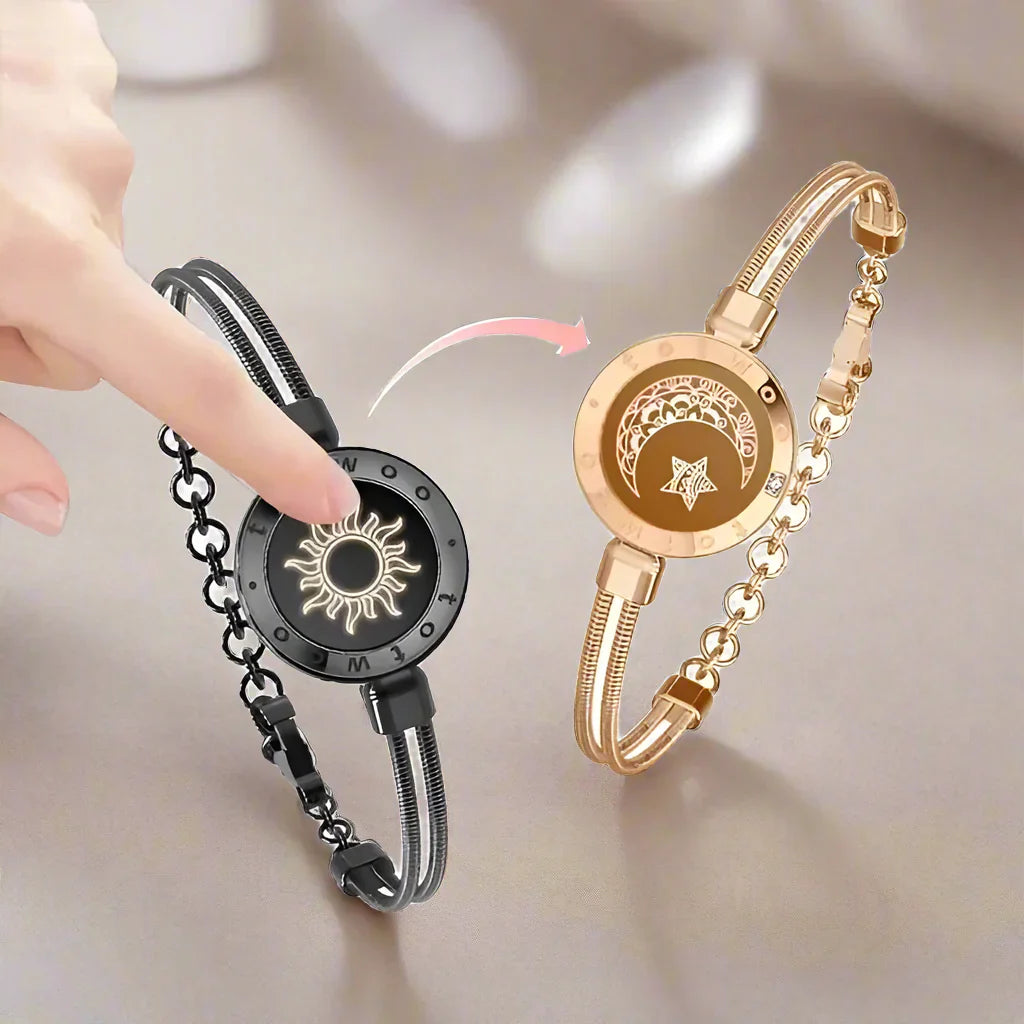 Bracelets d'amour totwoo Sun and Moon, bracelets tactiles à longue distance qui s'illuminent et vibrent pour couples, cadeaux