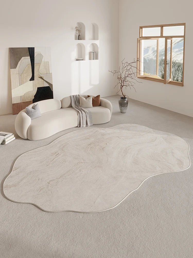 Beige abstrakt kremfarget stilteppe