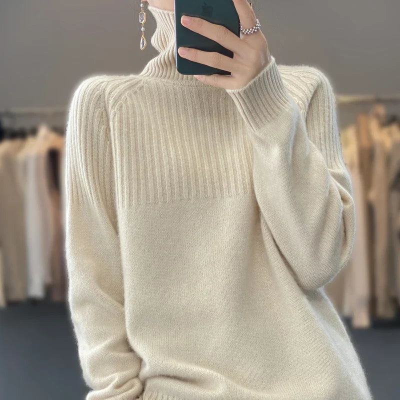 Elouise: Women's Wool Sweater Turtleneck