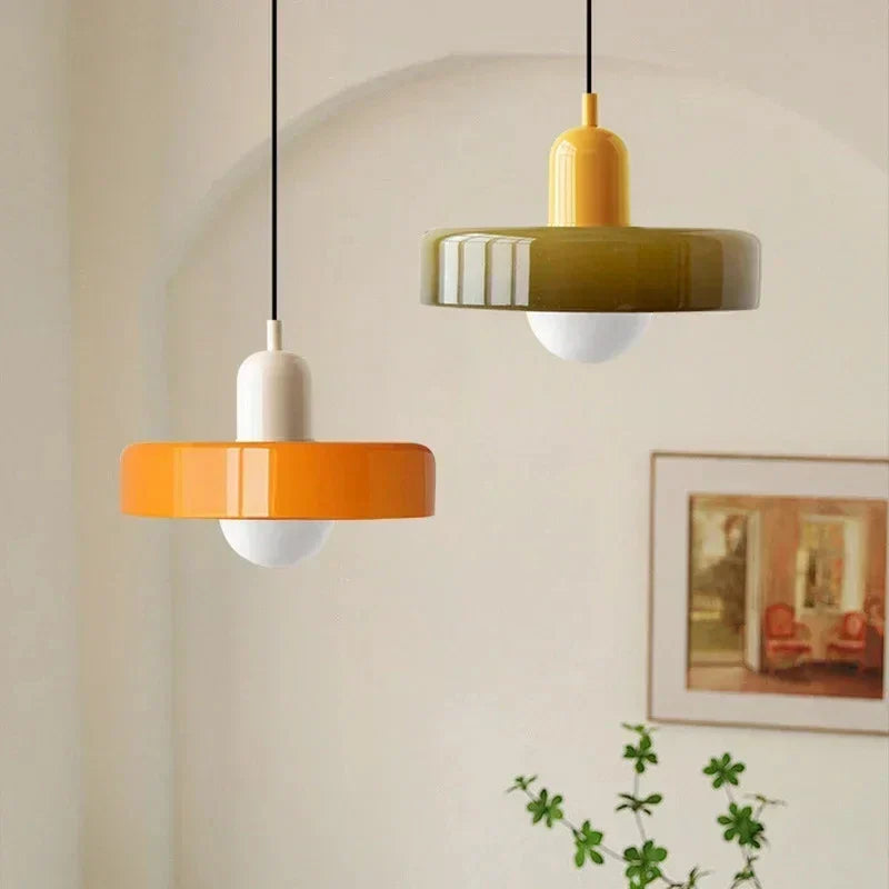Nordic retro glazen kroonluchter licht – verstelbare hoogte moderne verlichtingsarmatuur voor eetkamer en woonkamer