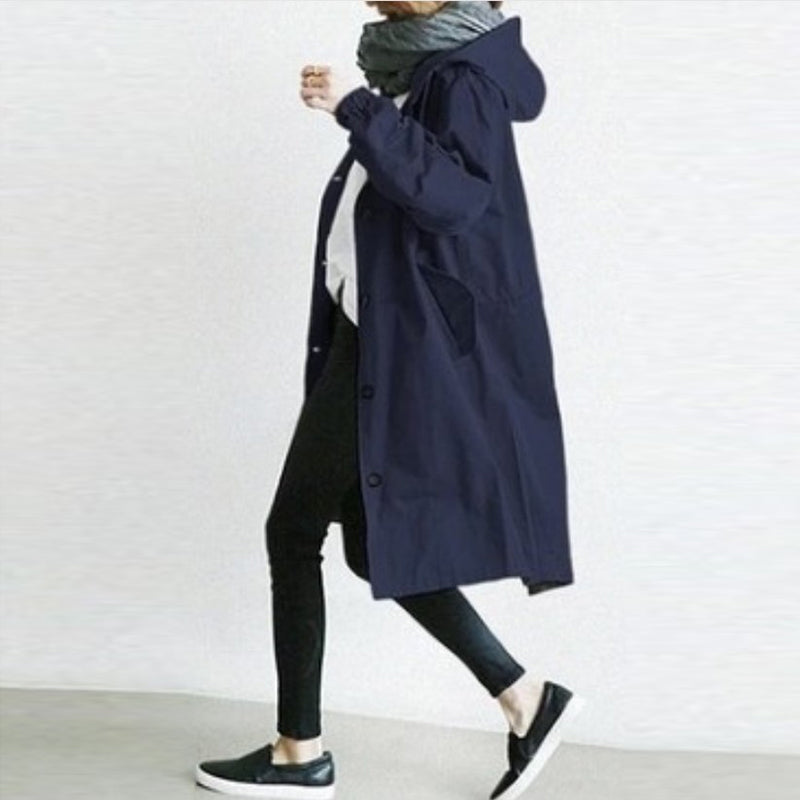 EleganCoat | Moderiktig lång trenchcoat/jacka för kvinnor säsongsbyte 2024
