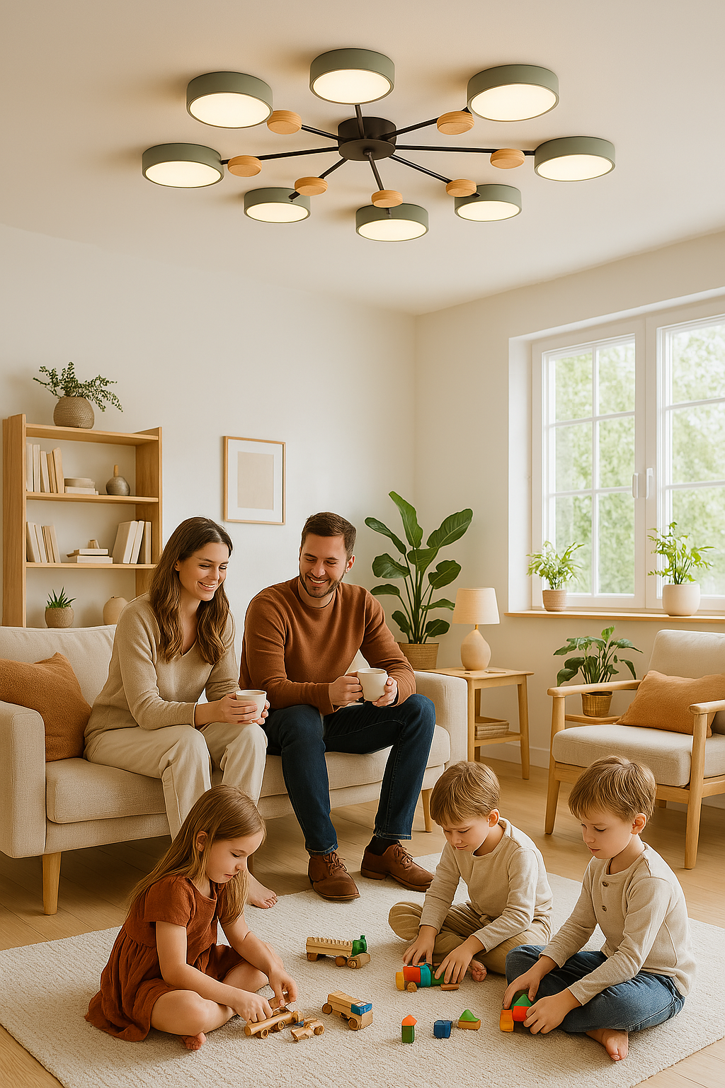 Skandinavische Deckenleuchte mit verzweigtem Design, stilvoll & nachhaltig mit LED-Technologie
