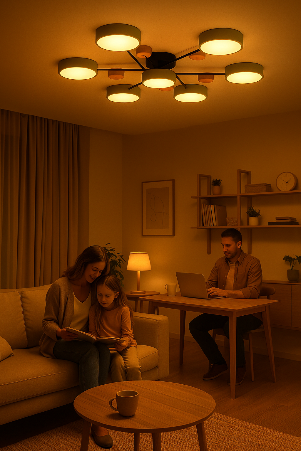 Skandinavische Deckenleuchte mit verzweigtem Design, stilvoll & nachhaltig mit LED-Technologie