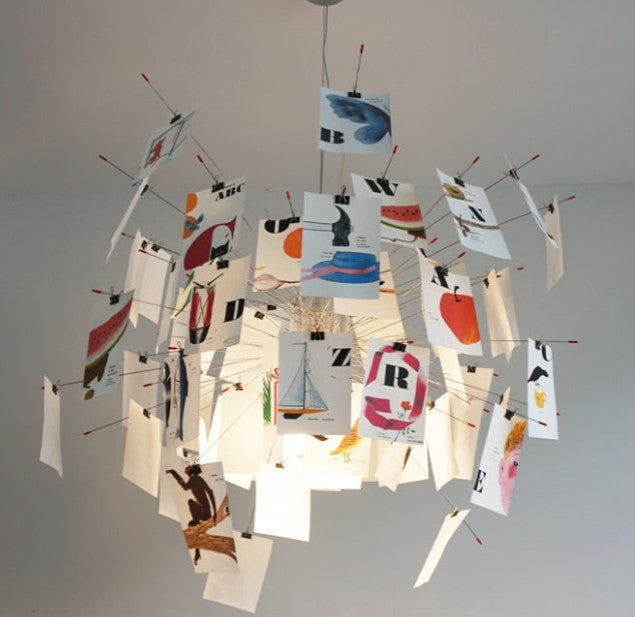 ثريا DIY Illumination Ingo Maurer Zettel: إضاءة مخصصة