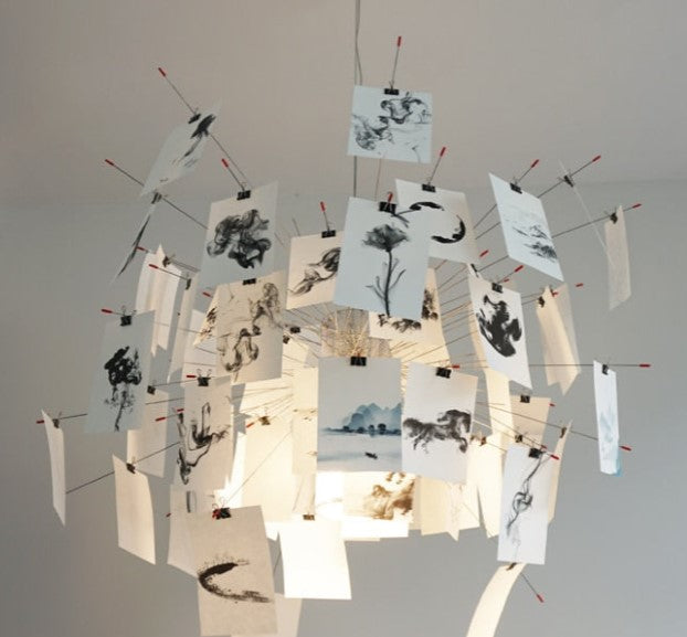 ثريا DIY Illumination Ingo Maurer Zettel: إضاءة مخصصة