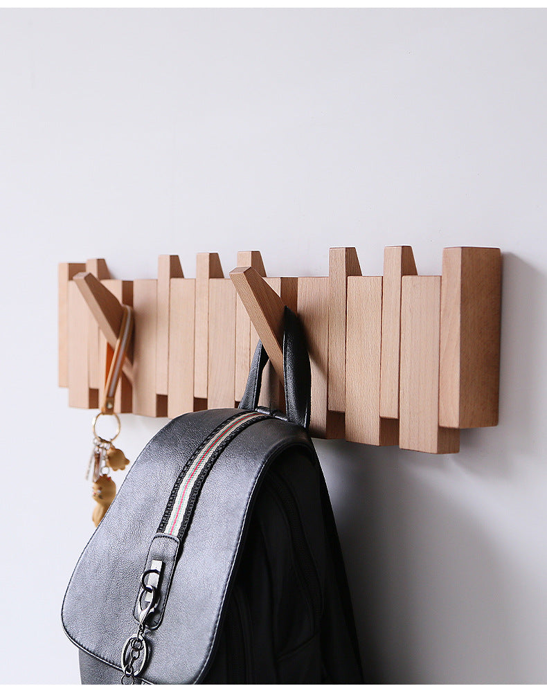 Luxus Wandmontierte Holz-Garderobe – Klavier-Design Flur-Organizer für Schlüssel, Hüte & Mäntel