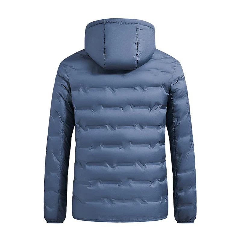 Nolan : Veste matelassée pour homme en duvet de canard blanc de haute qualité - Parka d'hiver à capuche coupe-vent et imperméable