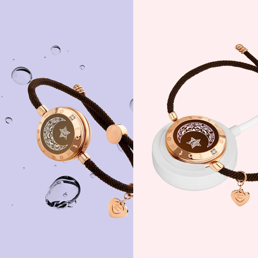 Bracelets d'amour totwoo Sun and Moon, bracelets tactiles à longue distance qui s'illuminent et vibrent pour couples, cadeaux