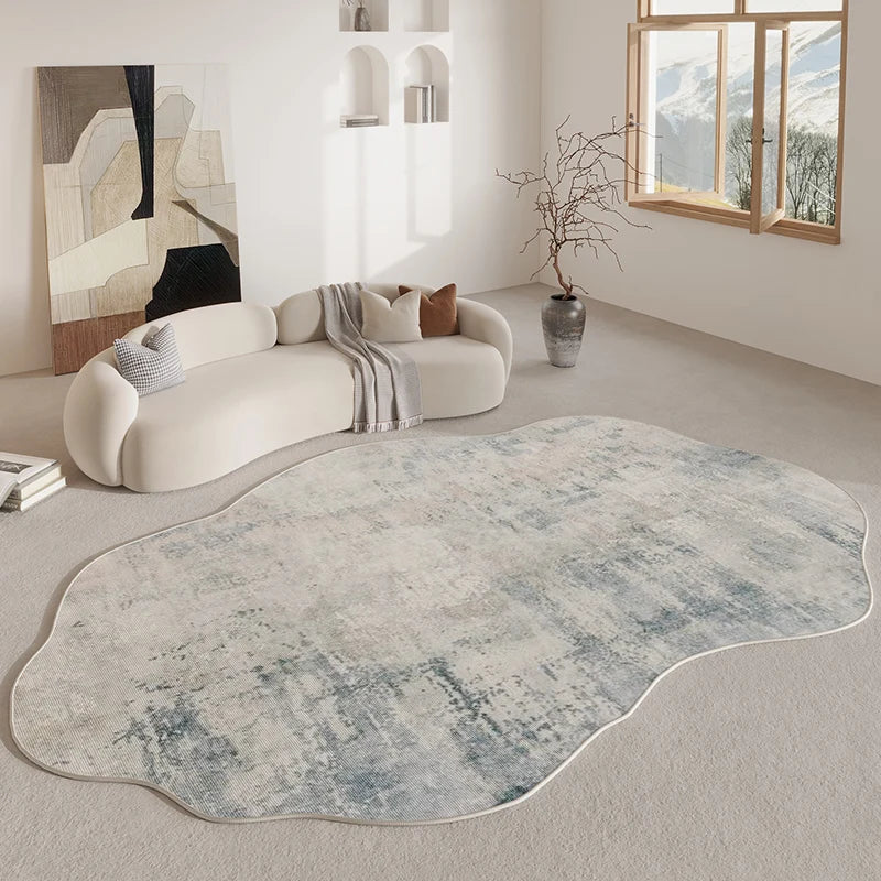 Beige abstrakt kremfarget stilteppe