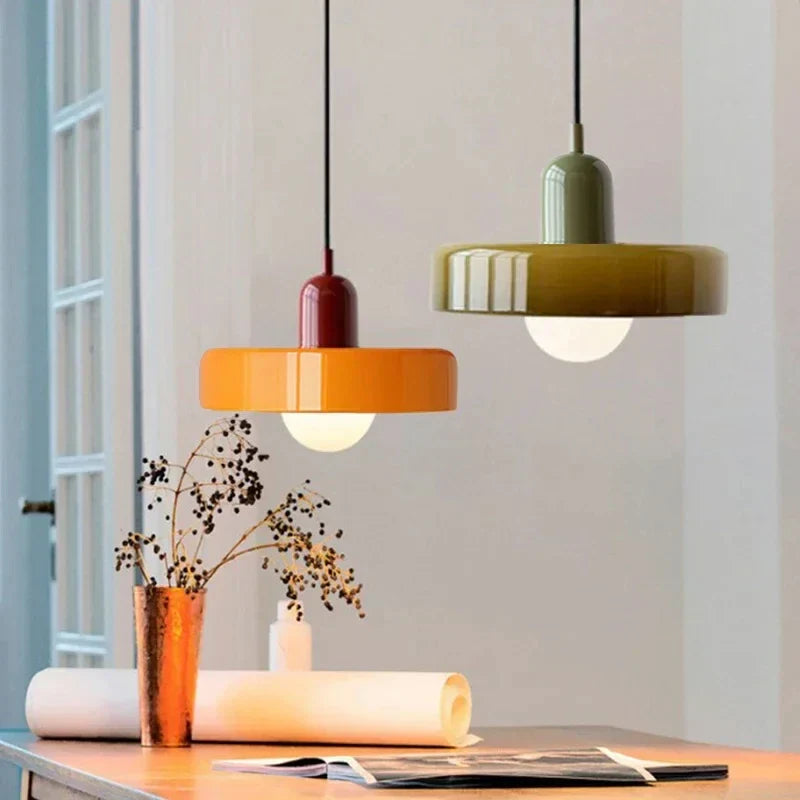 Nordic retro glazen kroonluchter licht – verstelbare hoogte moderne verlichtingsarmatuur voor eetkamer en woonkamer