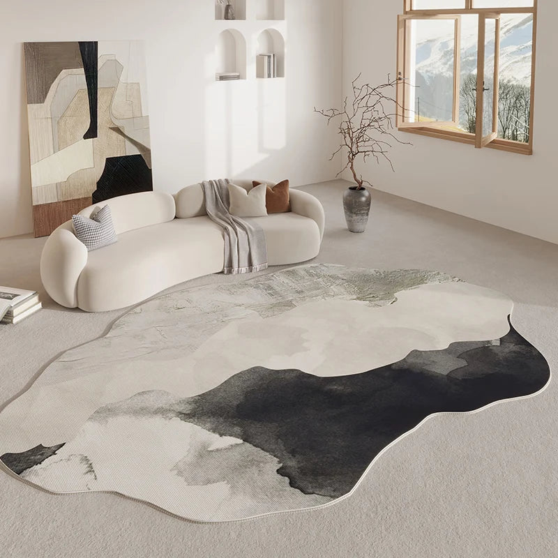 Beige abstrakt kremfarget stilteppe