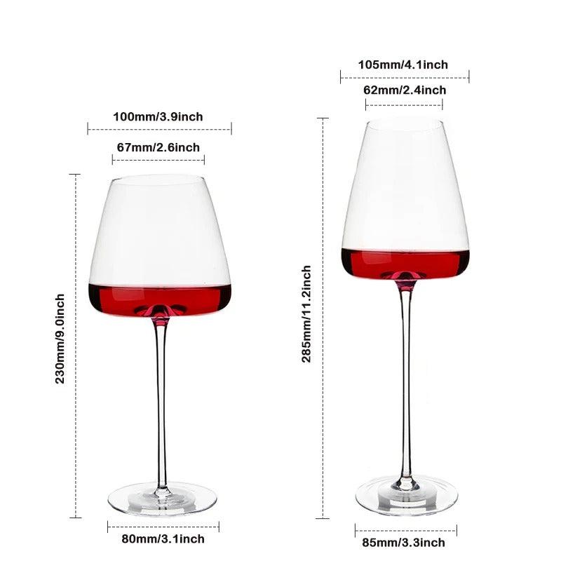 Sets mit 2, 4 & 6 handgefertigten Kristall-Wein- & Champagnergläsern - 4 Größen