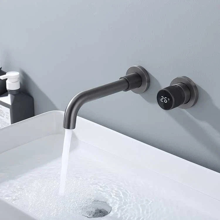 Robinet de salle de bain Ferond Black Brass à affichage numérique – Robinet de lavabo à double commande froid & chaud