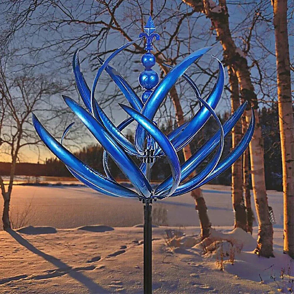 Stor röd metall lotus skulptur - hållbar utomhus trädgårdskonst