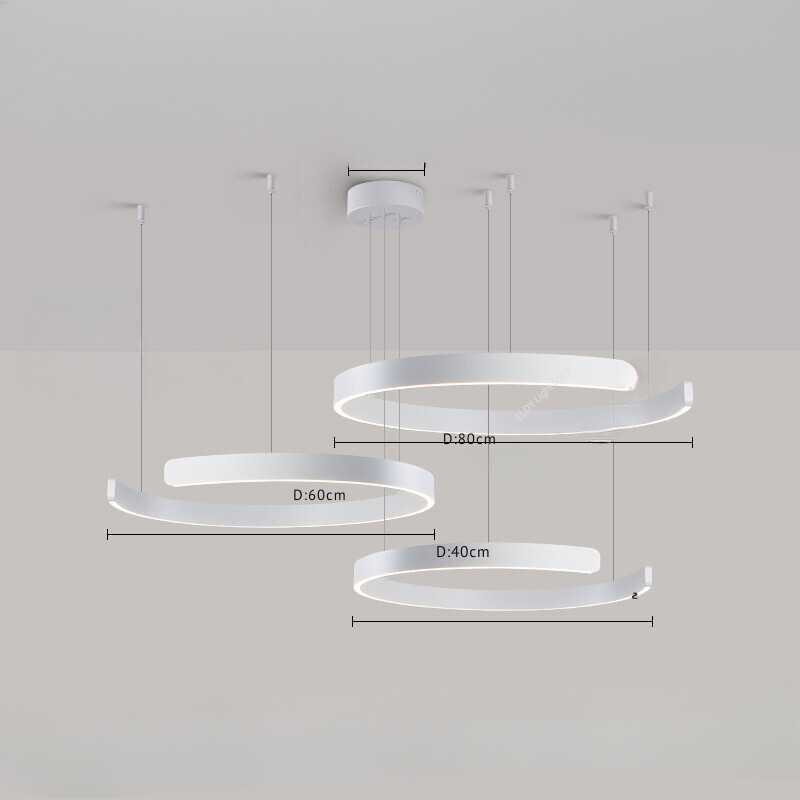 NordicGlow - ثريا LED دائرية لغرفة المعيشة