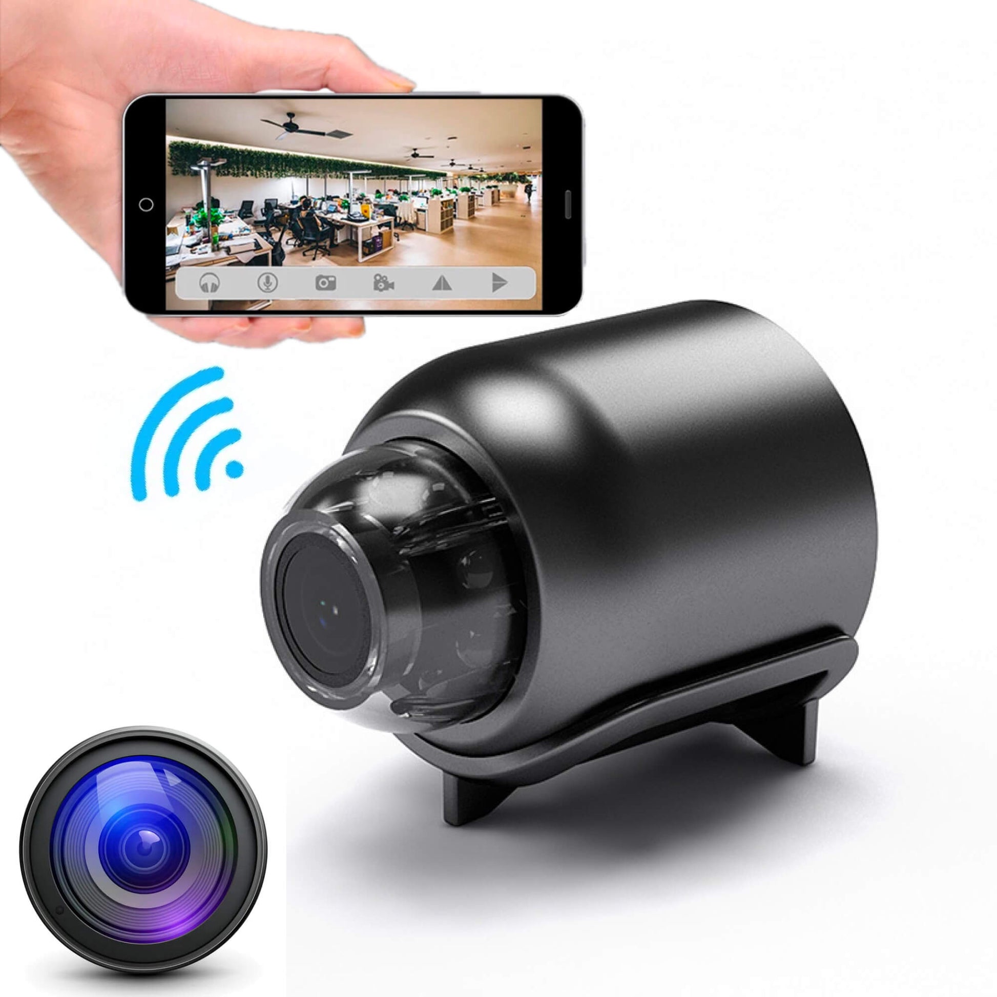 Wodoodporna mini kamera HD z noktowizorem i szerokokątnym obiektywem IP WiFi 1080P HD 160° szeroki kąt