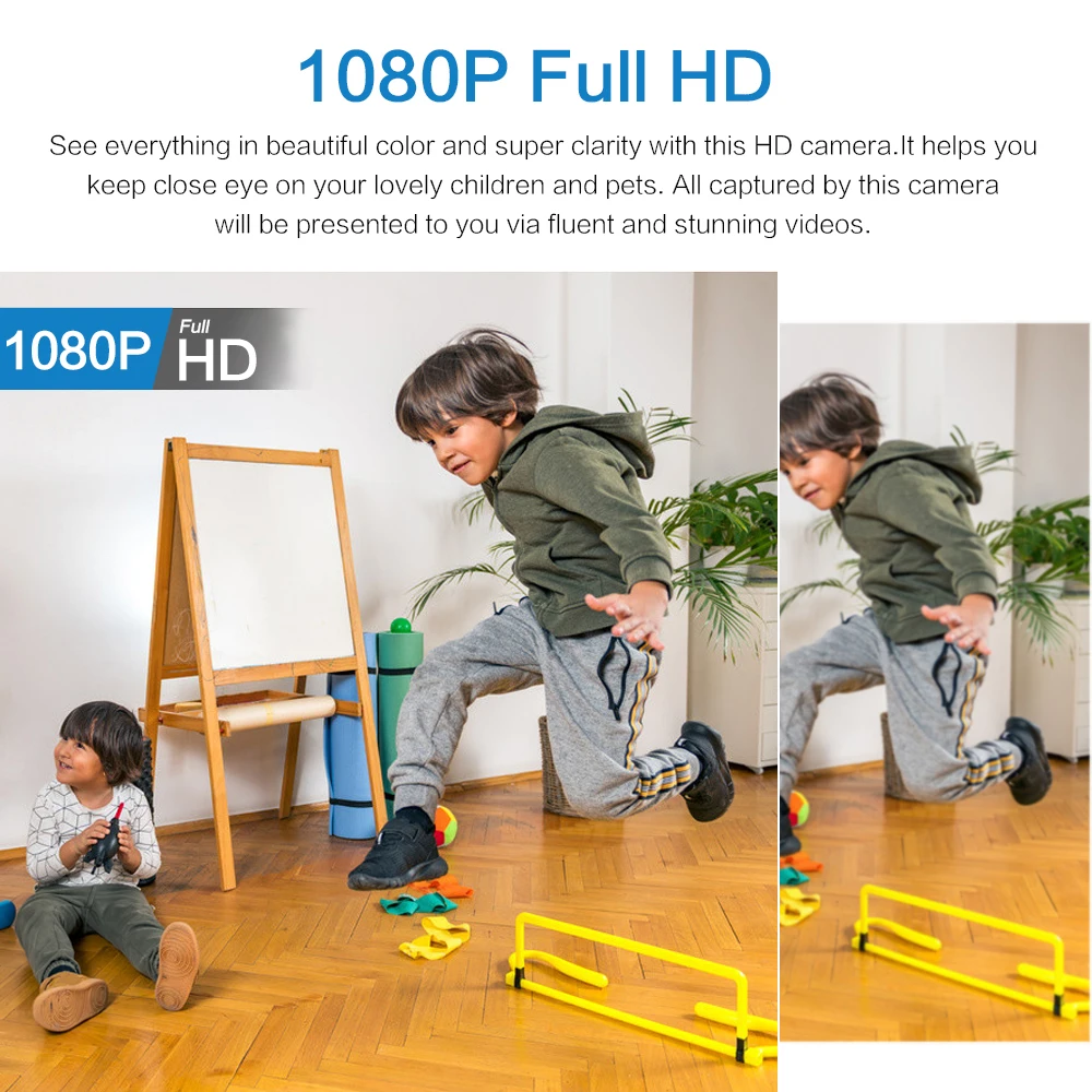 Wodoodporna mini kamera HD z noktowizorem i szerokokątnym obiektywem IP WiFi 1080P HD 160° szeroki kąt