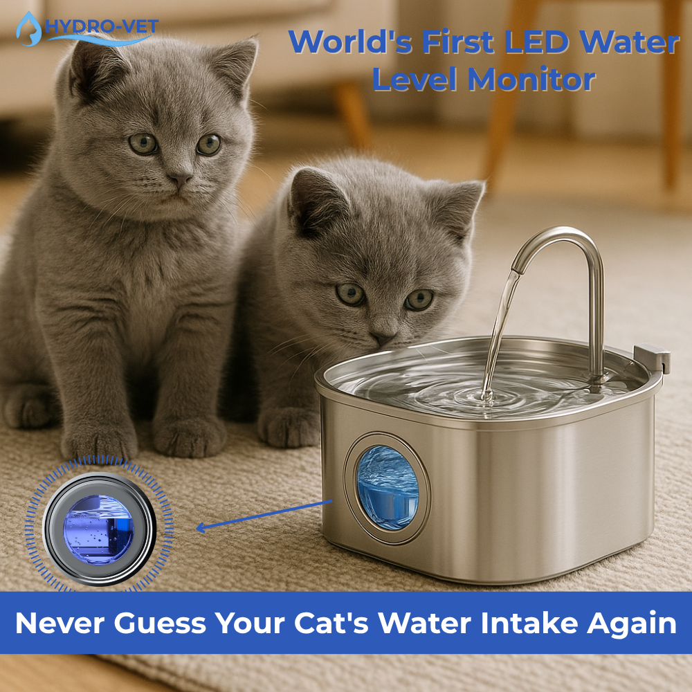 Fluisterstille kattenwaterfontein met veterinaire technologie – gemakkelijk schoon te maken, compact ontwerp voor alle huisdieren