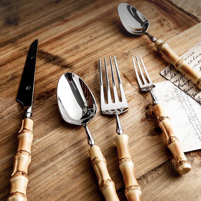 Naturligt Bambu Bestickset