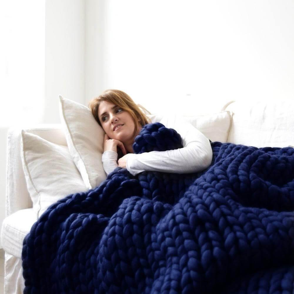 Hygge Chunky Stickad Pläd