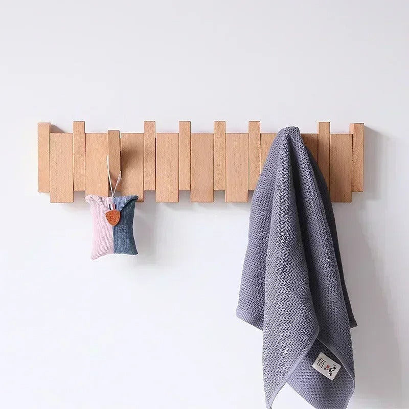 Luxus Wandmontierte Holz-Garderobe – Klavier-Design Flur-Organizer für Schlüssel, Hüte & Mäntel