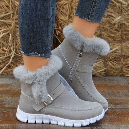 bottes-hiver-chaudes-epaissies-couleur-unie-peluche-boucles-plat-femmes