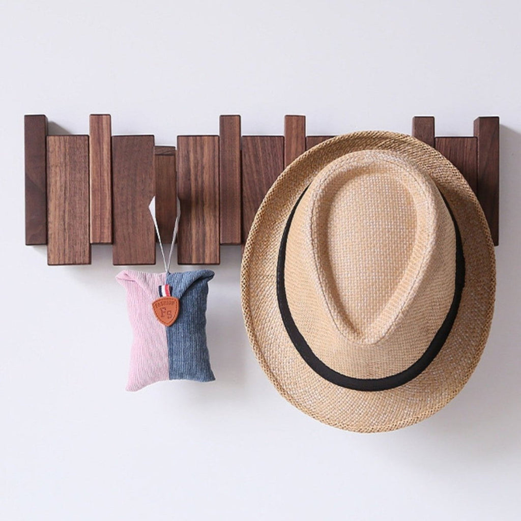 Luxus Wandmontierte Holz-Garderobe – Klavier-Design Flur-Organizer für Schlüssel, Hüte & Mäntel